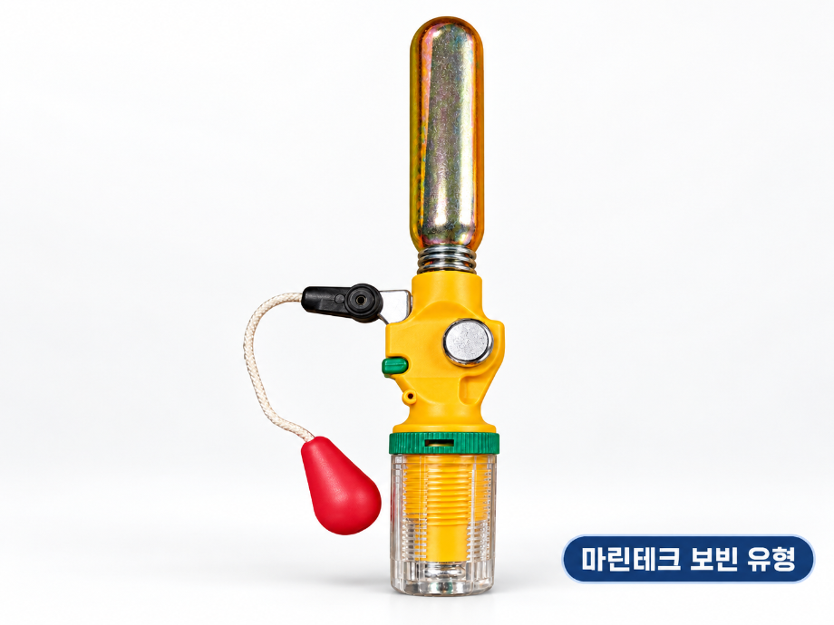 팽창식 구명조끼 워터센서 타입별 소모품 교체 방법(마린테크 보빈 유형)
