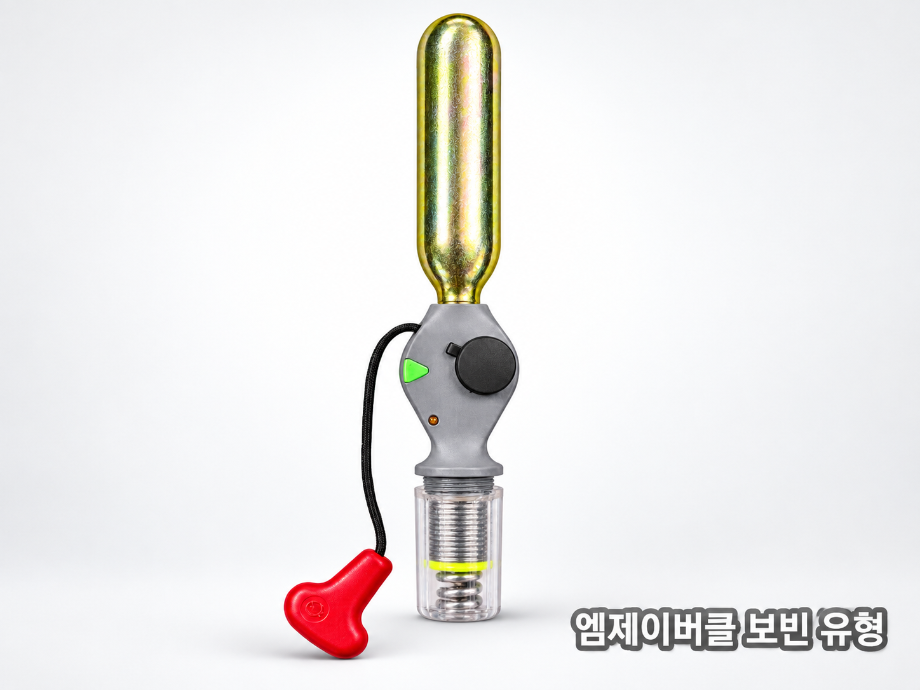 팽창식 구명조끼 워터센서 타입별 소모품 교체 방법(엠제이버클 보빈 유형)